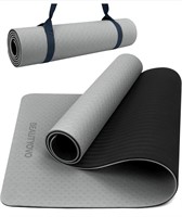 ($40) Yoga Mat with Strap, 1/3 Inch Extra Th
