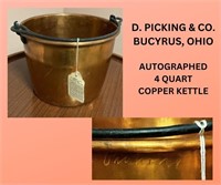 4 Qt. Picking Copper Kettle Autographed