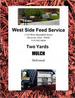 2 Yards Mulch-Delivered by West Side Feed