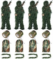 Medium/Large  4 Set Ghillie Suit Bulk - 6 in 1 3D