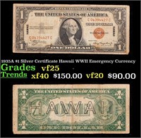 1935A $1 Silver Certificate Hawaii WWII Emergency