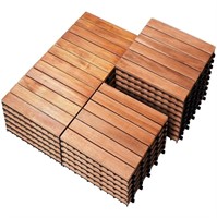 27 PCS Acacia Wood Deck Tiles - 12x12x1 for Indoor