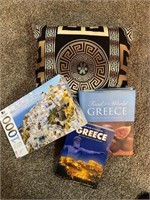 Greece Books, Pillow & Puzzle