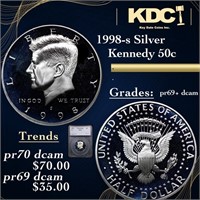 Proof 1998-s Silver Kennedy Half Dollar 50c Graded