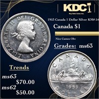 1953 Canada 1 Dollar Silver Canada Dollar KM# 54 $