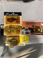 SCALE MODELS DIECAST TRACTOR SET ON CARD, HARVEST