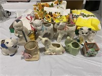 VINTAGE SOFT GOODS, GROUP OF ANTIQUE POTTERY