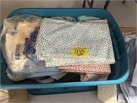 4 BOXES OF FABRIC & VINTAGE SOFT GOODS