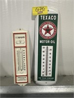 METAL TEXACO THERMOMETER, METAL TEXGAS