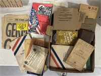 FLAT OF VINTAGE MILITARY BOOKS, NEWSPAPER & MORE