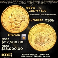 ***Auction Highlight*** 1864-s Gold Liberty Double