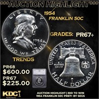 Proof ***Auction Highlight*** 1954 Franklin Half D