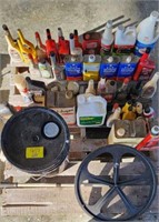 PALLET OF FLUIDS, MEASURING WHEEL