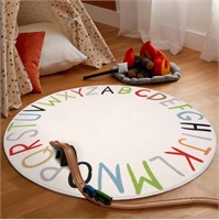 New 4 ft. Colorful ABC Round Rug Alphabet Play