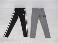2-Pk Adidas Girl's XS Legging, Black and Grey