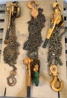 (3) Harrington Ratcheting Chain Hoists