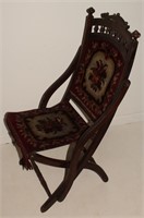 Vintage Victorian Style Cloth Folding Chair