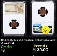 NGC 114/3-95 BC Seleucid Kingdom, Antiochus IX, AE