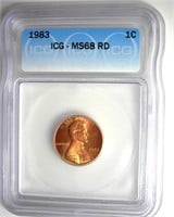 1983 Cent ICG MS68 RD LISTS $625