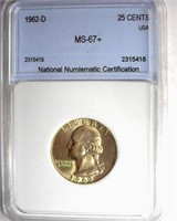 1962-D Quarter MS67+ LISTS FOR $7750