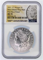 2021 'O' Morgan NGC MS70 1st Day