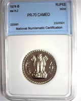 1974-B Rupee NNC PR70 CAM India