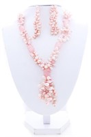 Pink Freshwater Pearl Choker Necklace w/ Pendant &
