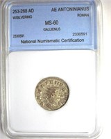 253-268 AD Gallienus Silvering NNC MS60