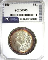 1886 Morgan PCI MS65 Colorful Rim