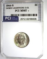 1944-S Nickel PCI MS67+ Dome Lightning