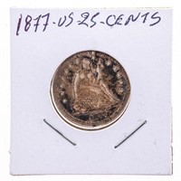1877 USA Silver 25 Cents