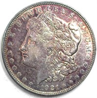 1921-D Morgan Brilliant UNC Irridescent Tone