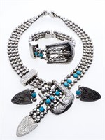 Estate - Custom Necklace, Braclet, & Earring Set,