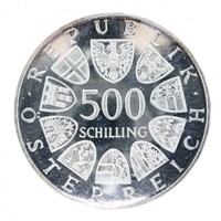 Austria 1986 500 Schilling Coin - ICCS PF67