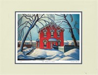 Lawren S. Harris (1885-1970) "Red House In Winter