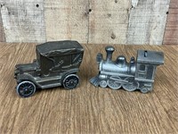 Vintage Train and Car Banks