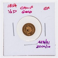 1854 California Gold 1/2 Dollar Coin