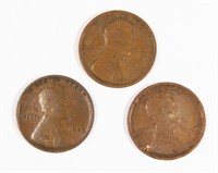 (3) 1909 VDB LINCOLN CENTS
