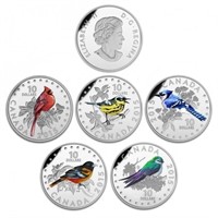 2015 $10 Colourful Songbirds of Canada - 5 Coin +