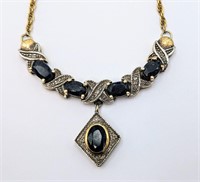 Beautiful Diamond, Sapphire & Gold Necklace