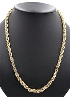 10 Kt Yellow Gold Rope Chain Bracelet