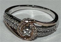 10KT WHITE GOLD WITH ROSE GOLD ACCENT DIAMOND RIN