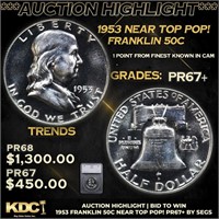 Proof ***Auction Highlight*** 1953 Franklin Half D