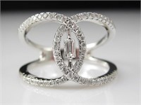 10 Kt Diamond Geometric Design Ring