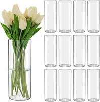 24 Pcs 4 x 10 Inches Clear Glass Cylinder Vases,