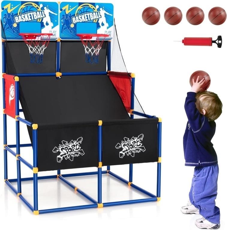 GYMAX Indoor Double Shot Basketball Arcade Game wi