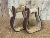 Pair of Leather Wrapped Stirrups