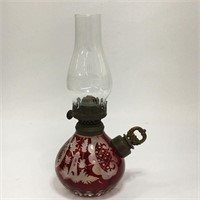 Ruby Cut To Clear Miniature Oil Lamp