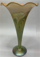 S. Lundberg Glass Art Lily Vase