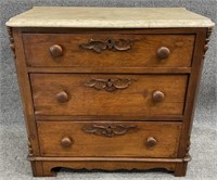 Antique Victorian Marble Top Chest